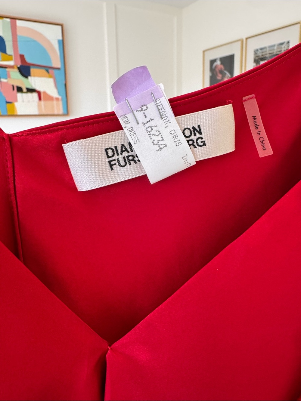 Diane Von Furstenberg Cherry Red One-Shoulder Ruffle Dress - Picture 2 of 5